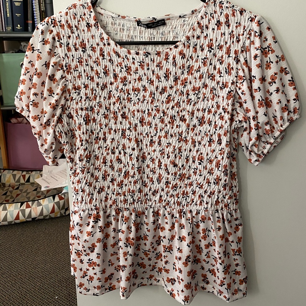 Zara floral peplum top